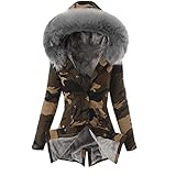 Bolonwzi Parka JacketsDamen Mode Wasserdicht Regenjacken mit Kapuze Winter Lang Windjacke Leicht Zip Up Kapuzenpullover Bikerjack