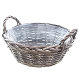 Annastore Pflanzkorb aus Weide mit Griffen - Verschiedene Größen - Blumenkorb Pflanzkorb Weidenkörbe Pflanzkörbe Größe Ø 25 cm - H 10