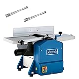 SCHEPPACH HMS 850 Abricht & Dickenhobel | Inkl. 1 Paar Ersatzmesser | Hobelmaschine 230 Volt | Hobel 1250 Watt | Anzahl der Messer: 2 | Dickenhobeln Durchlasshöhe/-breite: 120 – 204