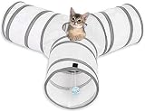 MFEI Cat Play Tunnel, Pet Tunnel 3-Wege Crinkle Collapsible Tube Toy Tunnel für Katzen Kaninchen, Hunde, Haustiere Vatertagsgeschenk für Sein H