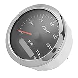 MPH-Display, Hochpräziser GPS-Tachometer DC9-32V Wetterbeständig 85 mm / 3,35 Zoll IP67 Wasserdicht 0-120 MPH/H für Schrittinstrumente für Maschinenbaumaschinen(Schwarz)