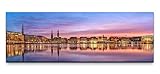 Leinwandbild auf Echtholzrahmen Panorama Hamburg 150x50