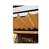 PLMOKN Einziehbar Segelschirm，Sonnenschutz Welle Überdachung，Durchlässige Markise，Draussen Vorhang, Zum Deck Gitter Dach Polyester (Color : Yellow, Size : 1.7x7m)