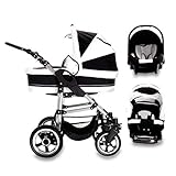 Bebebi London | 3 in 1 Kinderwagen Set | Luftreifen | Farbe: Bucking