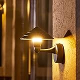 GUCOTGUQ LED Außenwandleuchte Moderne Schwarz Metall Wandleuchte Wandmontage IP55 Wasserdicht Rostfest Wandleuchter Innenhof Armatur Schlafzimmer Flur Traphal Restaurant Veranda Dek