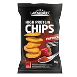 Layenberger High Protein Chips Paprika, satte 43,1 % Eiweiß und nur 21,2 % Kohlenhydrate bei nur 2,3 g Zucker, nicht frittiert, (1 x 75 g)