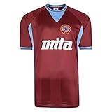 Score Draw Herren Aston Villa Football Club 1984 Retro Trikot Rot UK Larg