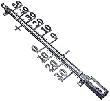 TFA Dostmann Analoges Außenthermometer, 12.5002.50, wetterfest, Außentemperatur, Altzinn,L 100 x B 27 x H 410