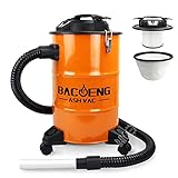 BACOENG Aschesauger mit zweistufigem Filtersystem, Kaminsauger 20L, 1200W