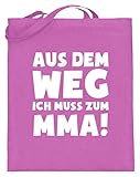 shirt-o-magic MMA-Kämpfer: Muss zum MMA! - Jutebeutel (mit langen Henkeln) -38cm-42cm-Pink