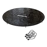 Ampel 24 Outdoor Trampolin Abdeckung 305 cm, Wetterschutzplane für Gartentrampolin mit Regenablauf, Abdeckplane schwarz, UV-beständig