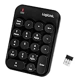 LogiLink ID0173 Funk Keypad mit 18 runden Tasten im kompakten, stylischen Design Schw