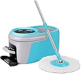 WHMWPB Spin Mopp Drehen Mopp Mopp Mopp Mopp mit Eimer Set Automatische Ertrinken nach Hause faulen Mopp frei Hand waschen Gute Gott drehen MOP Bodenreinigung (Farbe: blau grau, Größe: Riemenscheibe)