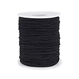 LYTIVAGEN Elastische Schnur Perlen Faden Perlenschnur 100m x 1mm Gummiband für Armbändern, Halsketten, Schmuck Herstellung und DIY(Schwarz)