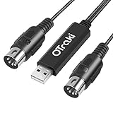 OTraki Midi USB Kabel Interface Konverter, 5 Polig In Out Midi zu USB Adapter Controller für Keyboard Piano Instrument auf Mac Computer PC Windows Laptop Musik Studio (2 m)