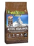 Wildborn Active Highlands Hundefutter getreidefrei mit 92% tierischem Eiweiß* | sensitives Hundefutter für aktive Hunde Made in Germany (15 kg)