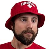 Lifeguard Bucket Hat | Professional Guard Red Sun Cap Men Women Costume U