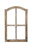 Posiwio Deko-Fensterrahmen Holz- Rahmen Fenster-Attrappe Holz Natur braun Shabby gewischt Vintag