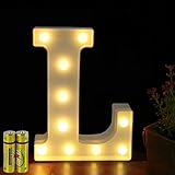 HONPHIER® Buchstaben Lichter Alphabet Lampe LED Brief Beleuchtung Buchstabe Licht Beleuchtete Buchstaben Nachtlichter Dekoration für Geburtstag Party Hochzeit Kinderzimmer (L)