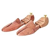 Lumaland hochwertiger Schuhspanner für Damen und Herren aus Zedernholz mit Doppelfederung Unisex Größe 44/45