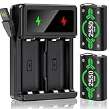 Akku für Xbox One Controller, Wiederaufladbarer Akku für Xbox Series X&S Controller, 2550mAh Hohe Kapazität Akku Kompatibel mit Xbox One/Xbox Series X&S/Xbox One S/Xbox One X/Xbox One Elite C