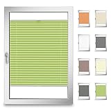 StoffTex Plissee Faltrollo für Fenster nach Maß zum Bohren Jalousie in der Glasleiste Rollo Farben (Höhe 131-230 cm)