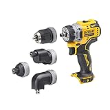 DeWALT Akku-Bohrschrauber DCD703NT-XJ 12V, Akkuschrauber inkl. 4 Wechselköpfen, TSTAK-Box