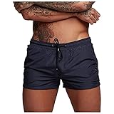 Take Idea Boxershorts Herren Mode Einfarbig Straight Slim Fit Badeshorts Mit Kordelzug Fitness Sport Shorts Atmungsaktiv Beachshort Running-Shorts Boardshorts Trunks Stretch Training