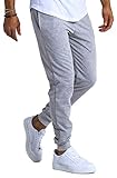 Björn Swensen Jogginghose Herren Baumwolle Jogging Hose Männer Sporthose lang Freizeithose Trainingshose Jogger Slim Fit BS3001 Grau M