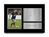 HWC Trading A4 Lionel Messi PSG Geschenke Gedrucktes Signiertes Autogramm Foto für Fußball Anhänger and F