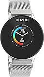 Oozoo Unisex Smartwatch mit Edelstahl Milanaiseband Silberfaben 43 MM Q00116