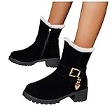 Damen Stiefeletten Sommer Comfort Frauen Schnürstiefelette Damen Wasserdicht Schlupfstiefel Halbschaft Leder Winter Boots Damen Pointed Toe Stiletto Wildleder Ankle Boots S