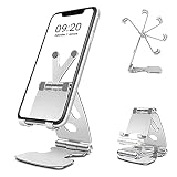 TECOOL Handyständer für Tisch Verstellbar Handy Halterung,Multi-Winkel Handy Ständer Tisch Handyhalterung,Schreibtisch Stand für iPhone 13 Pro,12 Pro Max Mini,11 Pro,X-4, etc 4'-8' Smartphone-Silb