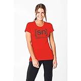 super.natural Bedrucktes Damen Kurzarm Shirt, Mit Merinowolle, W ESSENTIAL I.D TEE, Größe: XL, Farbe: Rot/O