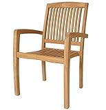 KMH®, Teak Stapelstuhl Victoria mit Armlehnen (#102116)