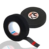 2 Rollen Isolierband Industrie Gewebeband Panzerklebeband Kabelbäume Elektriker Klebeband Kabelbaum Band Hitzebeständige Isolierung Wrap Klebeband für Car Motorrad 19mm x 15m Schw