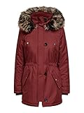 ONLY Damen ONLIRIS FUR Winter Parka CC OTW Jacke, Fired Brick, S