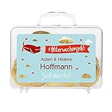 Cera & Toys® Geldgeschenk zur Hochzeit mit Gratis Aufdruck der Namen des Ehepaares u. Wunschtext Flitterw