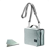 SchönfelderSkin, (Nylon-Leder) silverstone (steingrau) mit Alu-Buchstütze: Buchhüllen-Tasche mit Aluminium-Buchstütze und Tragegurt in Material Nylon & Leder, Farbe silverstone (steingrau)