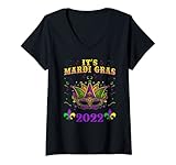 Damen Mardi Gras Costume Mask design Mardi Gras 2022 T-Shirt mit V