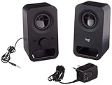 Logitech Z150 PC-Lautsprecher, Stereo Sound, 2 Lautsprecher, 6 Watt Spitzenleistung, 3,5 mm Eingang, Regler am rechten Lautsprecher, Kopfhörerbuchse, EU Stecker, PC/TV/Handy/Tablet - Schw