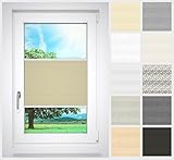 LYSEL Home Fenster Plissee nach Maß 207A beige Hellbeige Breite 120-129.9 cm Made in Germany KREPP-Optik Plisseerollo Faltstore Rollo Jalousie Sonnenschutz S