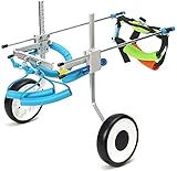 FMOGG Haustier-Rollstuhl Edelstahl-Hunderollstuhl Haustier-Roller Haustier-Rehabilitation Einstellbarer Trainingsrollstuhl, Für Behinderte Hunde Katze H