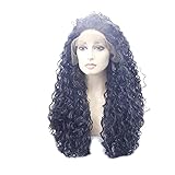 SuRose Synthetische Lace Front Perücke 18inch Hochtemperaturfaserperücke Halbhand Gewebt Natürliche Damenperücke Curly Daily Cosplay Perücke Hallow