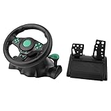 Lamptti Gaming Lenkrad für PC/Computer -Driving Force Racing Rad Pedale Plus Gear Bundle - PC-Computer kompatibel mit Vibration Computerspielkonsole Lenkrad Racing Wheel für XBOX-360 / PS3 / P2 / PC