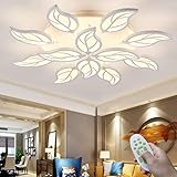 JJXD LED Blume Deckenleuchte Modern Dimmbar Mit Fernbedienung Deckenlampe Kreative Design Wohnzimmerlampe Acryl Lampenschirm Schlafzimmer Esszimmer Hotelzimmer Deckenlicht Dekorative Beleuchtung,80