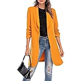 ZYHOOD Damen Elegant Einfarbig Blazer Langarm Business Freizeit Revers Jacke Slim Fit Anzugjacke Tailliert Blazer Sakko Anzug Geschäft Büro Jacke Kurz Leicht Damen Mantel Anzugjacke Blazerjack