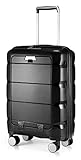 HAUPTSTADTKOFFER - Britz - Handgepäck mit Laptopfach Hartschalen-Koffer Trolley Rollkoffer Reisekoffer, TSA, 4 Rollen, 55 cm, 34 Liter, Schw