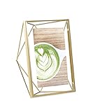 Umbra Prisma 10x15 cm Bilderrahmen - Wand- und Tisch Fotorahmen für Bilder, Kunstdrucke, Illustrationen und Mehr, Metall, Messing