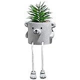TISHITA Realistische Topfpflanzen Zement Pflanzer Kunstwerk Mini Pflanzen Faux Pflanze Charmant für Badezimmer Haus Büro Dekoration Favor Ornament - B